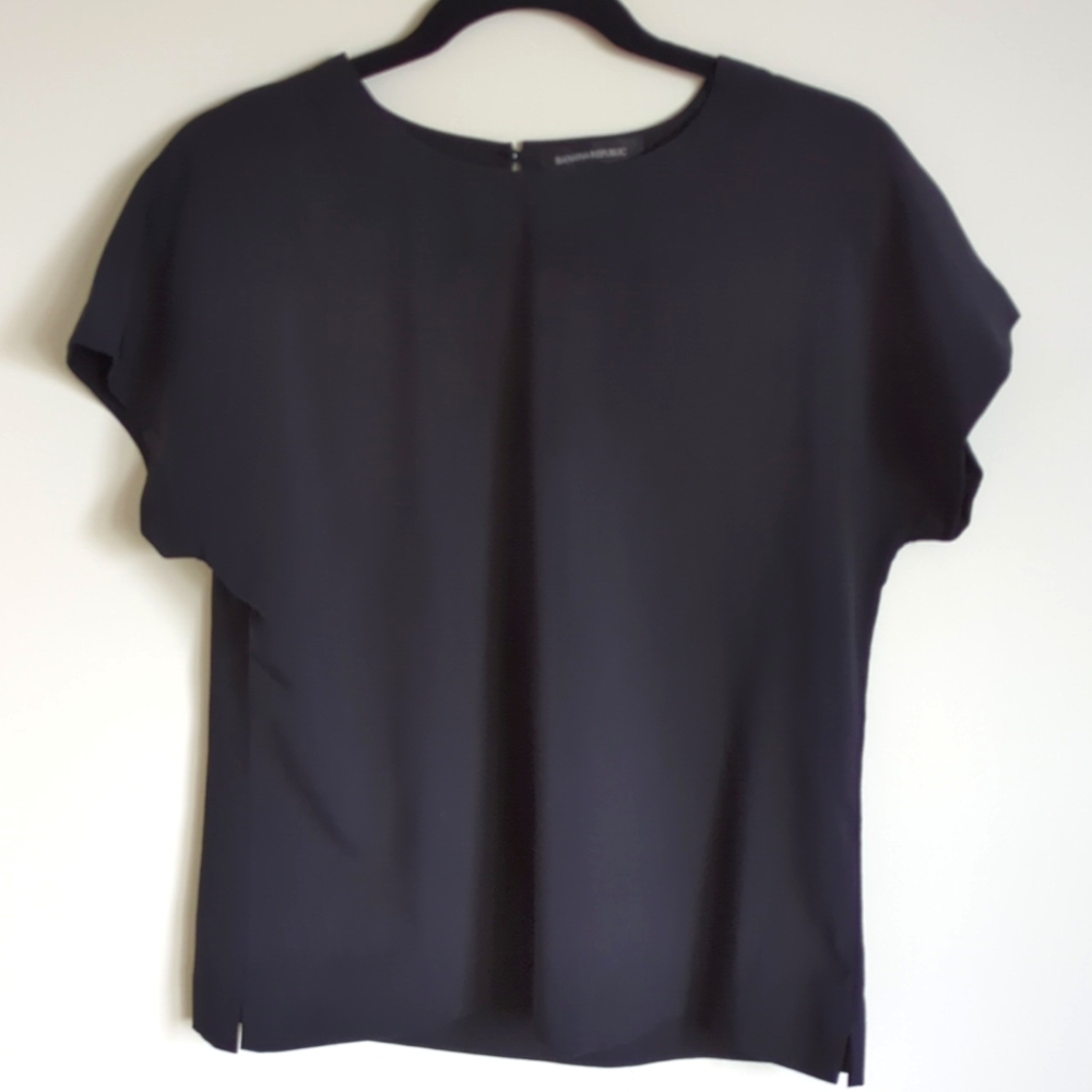 Banana Republic, black short sleeve women's blouse